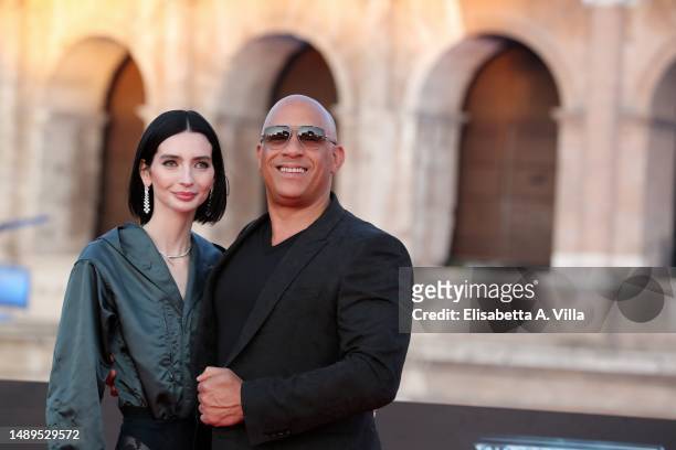 Meadow Walker and Vin Diesel attend the "Fast X" Premiere at Colosseo on May 12, 2023 in Rome, Italy.