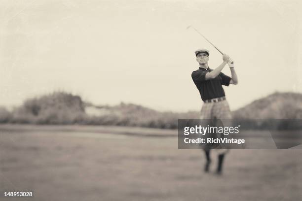 vintage da golf - scozia foto e immagini stock