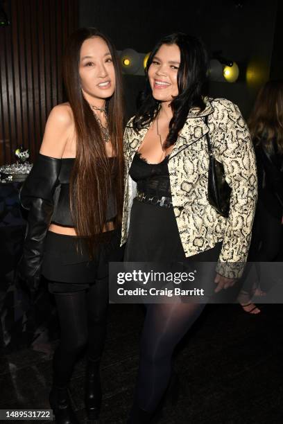 Vera Wang and guest attend the Vera Wang Rock Princess fragrance launch at Outer Heaven on May 03, 2023 in New York City.