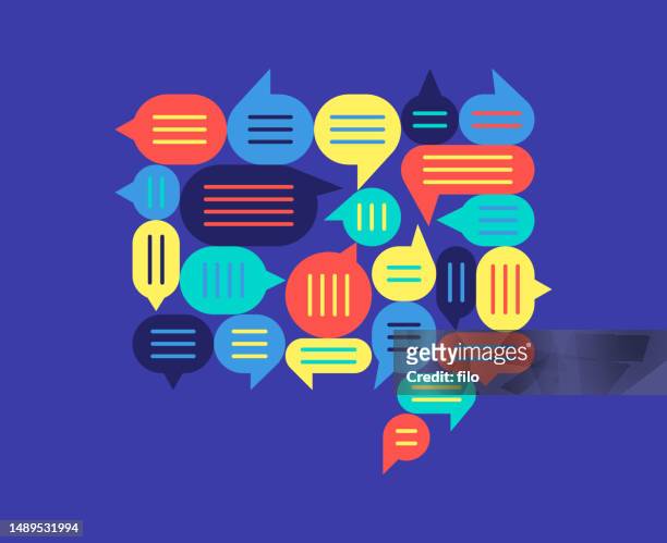 chat ai interaction communication speech bubble - meet and greet stock illustrations