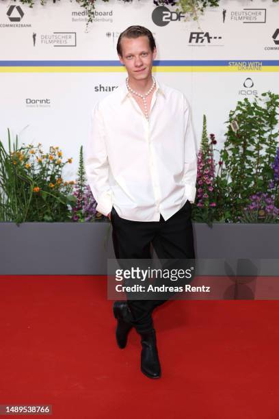 Felix Kammerer arrives for the 73rd Lola - German Film Award at Theater am Potsdamer Platz on May 12, 2023 in Berlin, Germany.