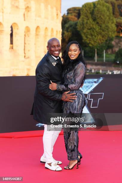 Tyrese Gibson and Zelie Timothy attend the Universal Pictures presents the "FAST X Road To Rome" at Colosseo.