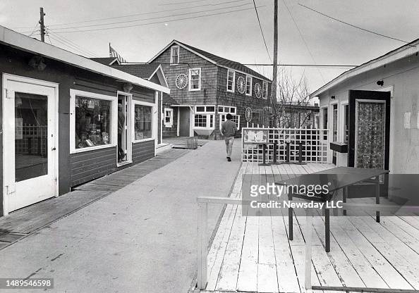 Empty street in Cherry Grove, Fire Island in 1970