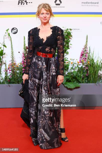 Isabell Gerschke arrives for the 73rd Lola - German Film Award at Theater am Potsdamer Platz on May 12, 2023 in Berlin, Germany.