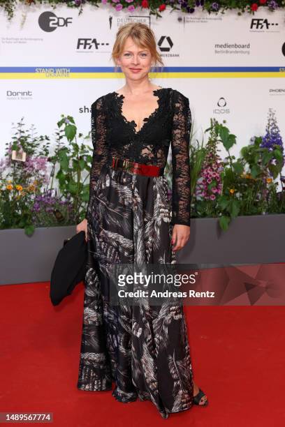 Isabell Gerschke arrives for the 73rd Lola - German Film Award at Theater am Potsdamer Platz on May 12, 2023 in Berlin, Germany.