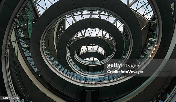 london city hall round and around - elevated walkway stock pictures, royalty-free photos & images