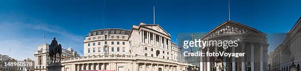 bank of england london panorama - bank of england stockfoto's en -beelden
