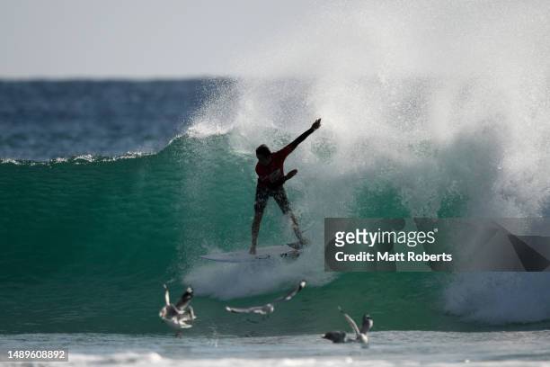 Jett Schilling of USA competes during the 2023 Gold Coast Pro at Snapper Rocks on May 13, 2023 in Gold Coast, Australia.