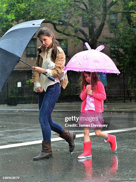 Katie Holmes and Suri Cruise seen in Chelsea on July 20, 2012 in New York City.