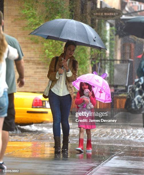 Katie Holmes and Suri Cruise seen in the Meat Packing District on July 20, 2012 in New York City.