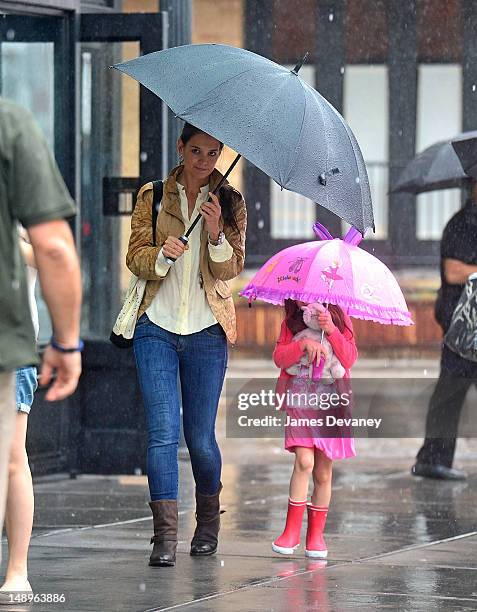 Katie Holmes and Suri Cruise seen in the Meat Packing District on July 20, 2012 in New York City.