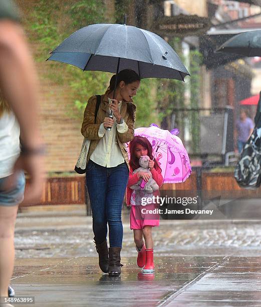 Katie Holmes and Suri Cruise seen in the Meat Packing District on July 20, 2012 in New York City.