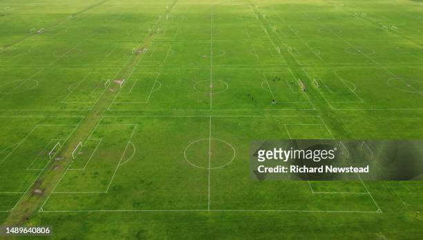 hackney marshes football - yard line stock pictures, royalty-free photos & images