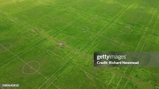 hackney marshes football - marsh stock pictures, royalty-free photos & images