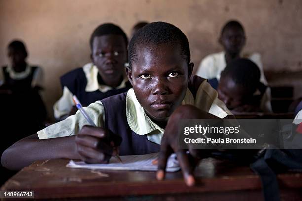 Students attend classes at the Ephatha Primary school July 18, 2012 in Juba, South Sudan. South Sudan recently celebrated it's first anniversary of...