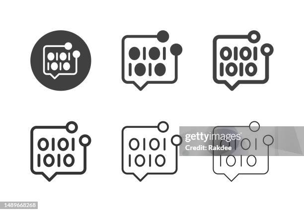 illustrazioni stock, clip art, cartoni animati e icone di tendenza di icone di innovation talk - multi series - digital transformation