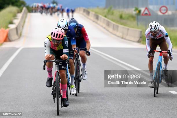 Ben Healy of Ireland and Team EF Education-EasyPost, Carlos Verona of Spain and Movistar Team, Derek Gee of Canada and Team Israel - Premier Tech and...