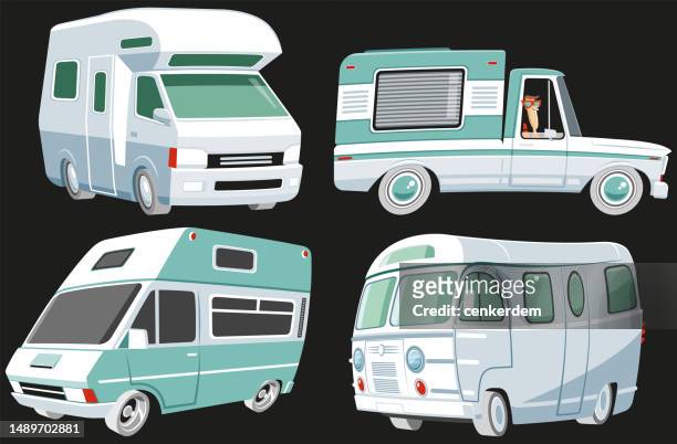 illustrations, cliparts, dessins animés et icônes de ensemble de caravane - caravan rally