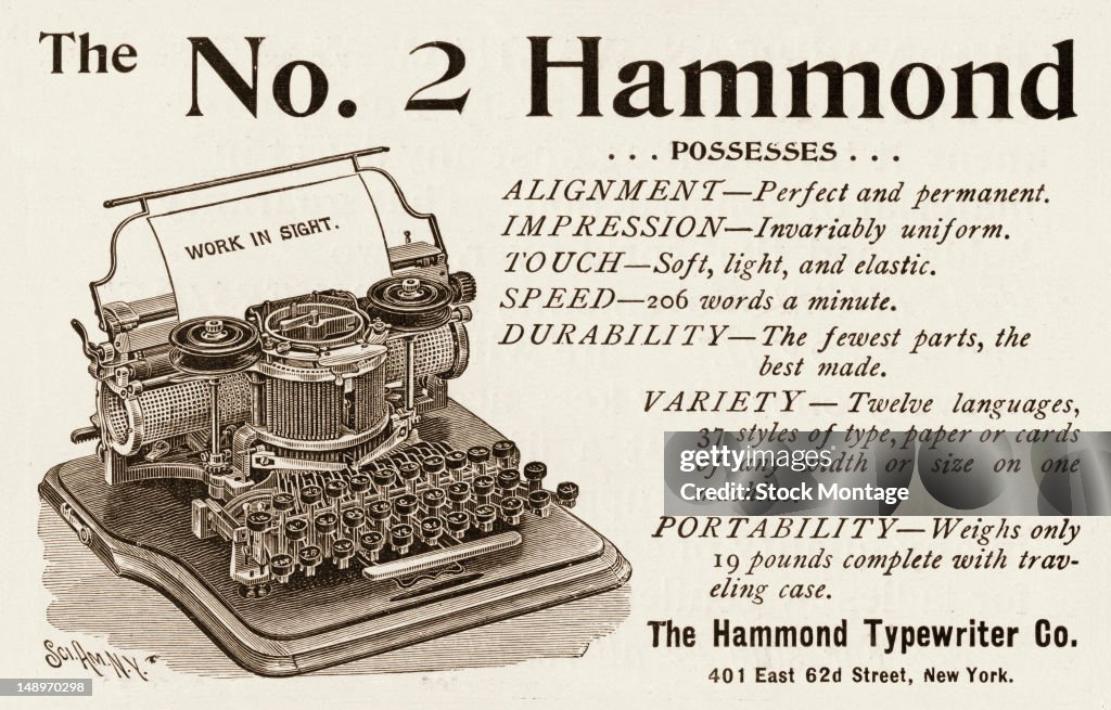 Ad For Hammond Typewriter