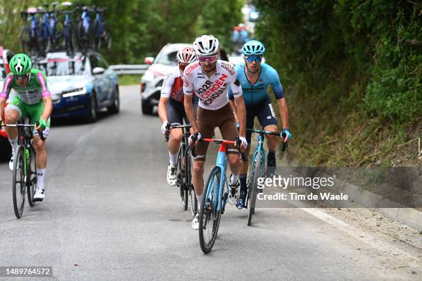 Valentin Paret-Peintre of France and AG2R Citroën Team competes in the chase group during the 106th Giro d'Italia 2023, Stage 8 a 207km stage from...