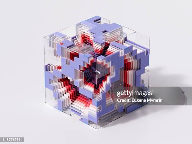abstract data cubes connection - würfel stock-fotos und bilder