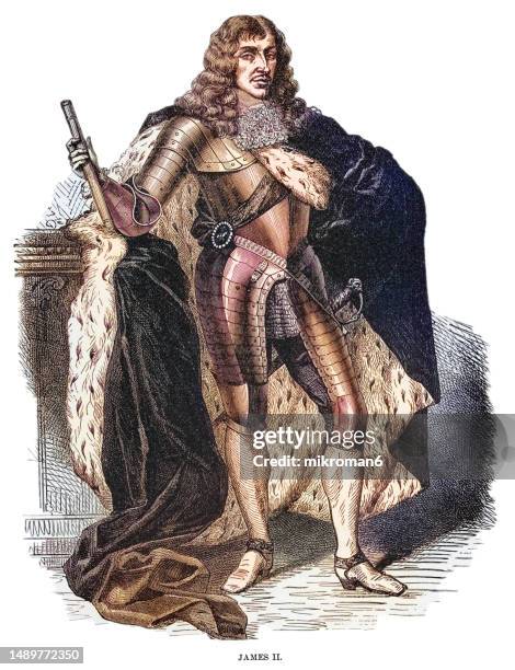 portrait of king james ii of england (14 october 1633–16 september 1701) - 1633 stock pictures, royalty-free photos & images