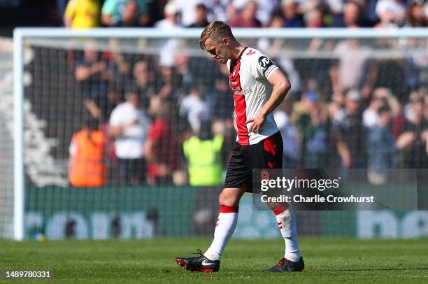 James Ward-Prowse of Southampton looks dejected during the Premier League match between Southampton FC and Fulham FC at Friends Provident St. Mary's...