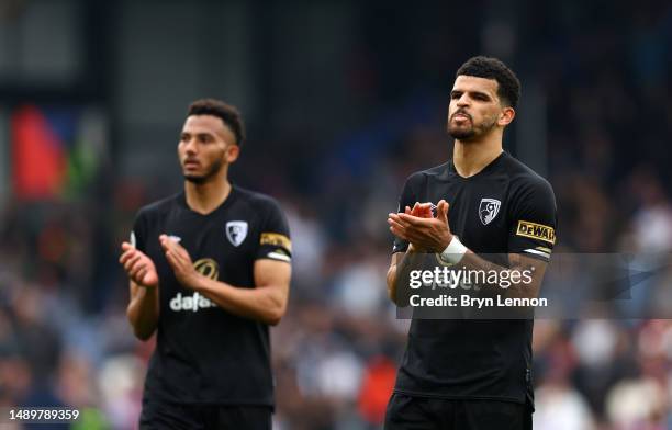 Dominic Solanke of AFC Bournemouth applauds the fans following the team's defeatduring the Premier League match between Crystal Palace and AFC...