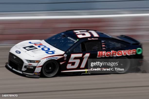 Ryan Newman, driver of the Biohaven/Jacob Co. Ford, drives during practice for the NASCAR Cup Series Goodyear 400 at Darlington Raceway on May 13,...