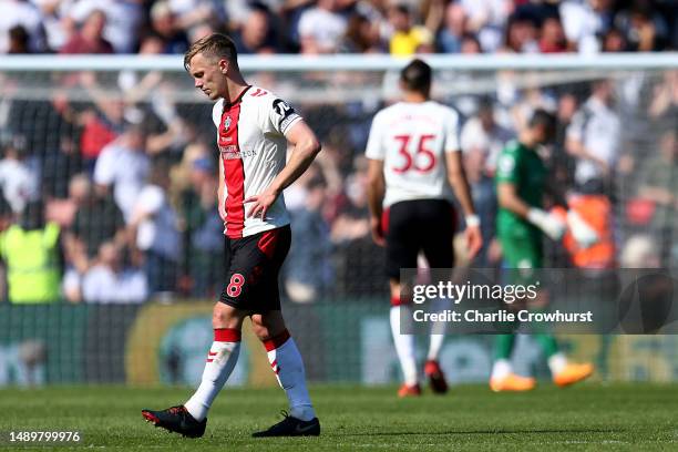 James Ward-Prowse of Southampton looks dejected during the Premier League match between Southampton FC and Fulham FC at Friends Provident St. Mary's...