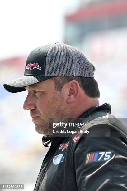 Ryan Newman, driver of the Biohaven/Jacob Co. Ford, looks on during qualifying for the NASCAR Cup Series Goodyear 400 at Darlington Raceway on May...