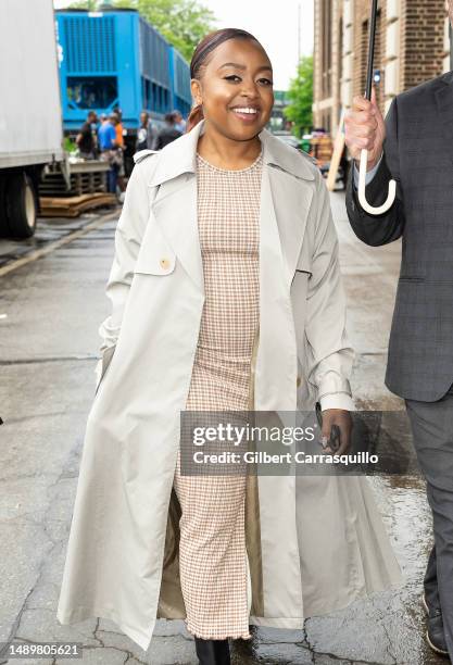 Quinta Brunson is seen leaving after delivering the keynote address at the 2023 Graduate School of Education at the University of Pennsylvania on May...
