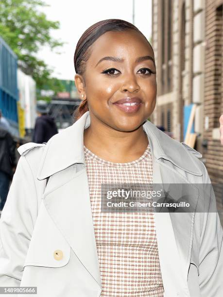 Quinta Brunson is seen leaving after delivering the keynote address at the 2023 Graduate School of Education at the University of Pennsylvania on May...
