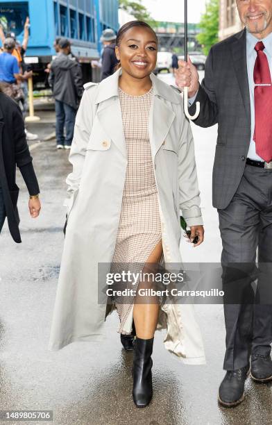 Quinta Brunson is seen leaving after delivering the keynote address at the 2023 Graduate School of Education at the University of Pennsylvania on May...