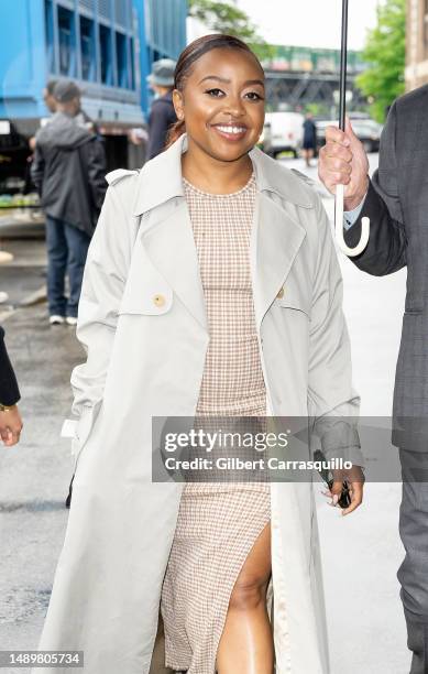 Quinta Brunson is seen leaving after delivering the keynote address at the 2023 Graduate School of Education at the University of Pennsylvania on May...