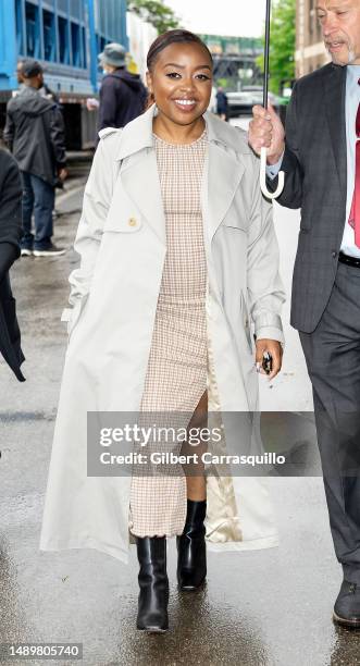 Quinta Brunson is seen leaving after delivering the keynote address at the 2023 Graduate School of Education at the University of Pennsylvania on May...