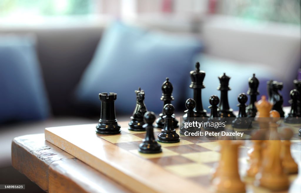 Chess set ready for play