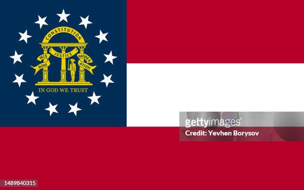 georgia state simple flag. us state flag - georgia us state stock pictures, royalty-free photos & images