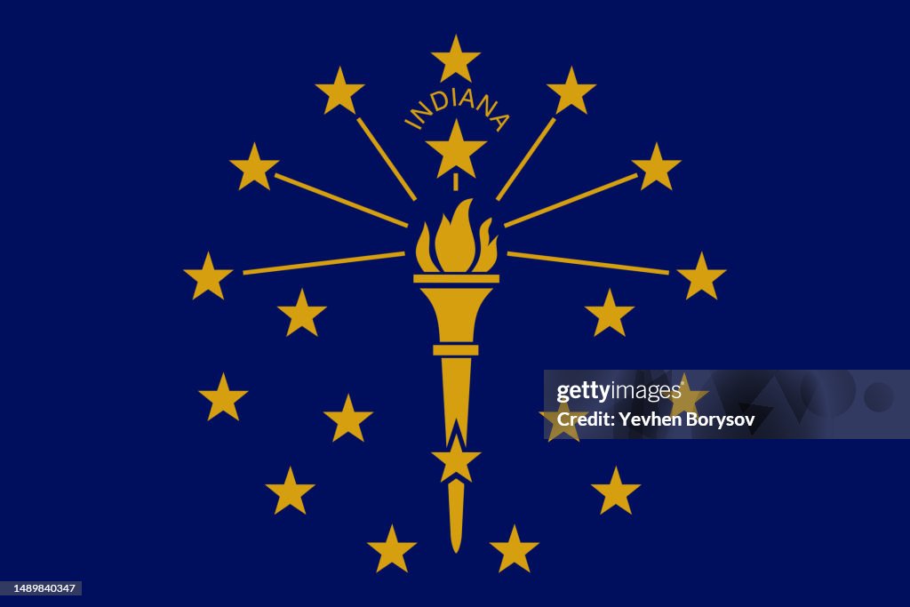 Indiana state simple flag. US state flag