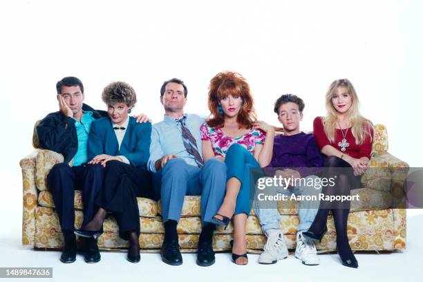 Cast of the hit show Married With Children poses for a portrait in October 1989 in Los Angeles, California.