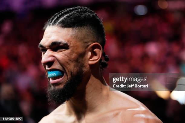 Johnny Walker of Brazil prepares to enter the Octagon before his light heavyweight fight against Anthony Smith during the UFC Fight Night event at...