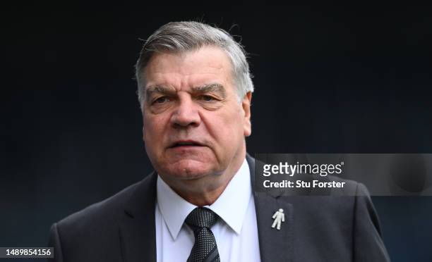 Leeds manager Sam Allardyce looks on during the Premier League match between Leeds United and Newcastle United at Elland Road on May 13, 2023 in...