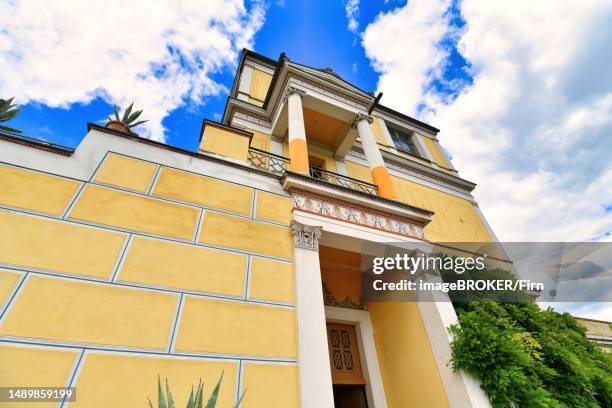 aschaffenburg, germany, july 2020 exterior of 'pompejanum', an idealised replica of a roman villa from pompeji called ' casa dei dioscuri' - aschaffenburg stock pictures, royalty-free photos & images