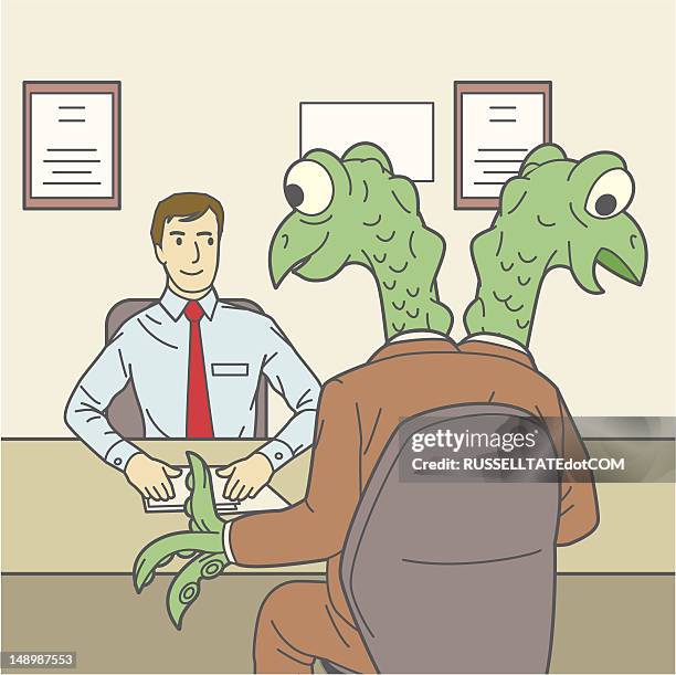 job position - two heads are better than one stock illustrations