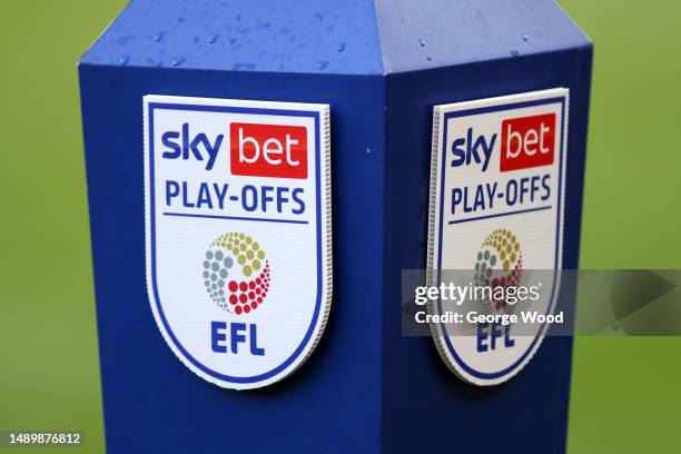 General view of the Sky Bet EFL Play-Offs ball plinth prior to the Sky Bet Championship Play-Off Semi-Final First Leg match between Sunderland and...