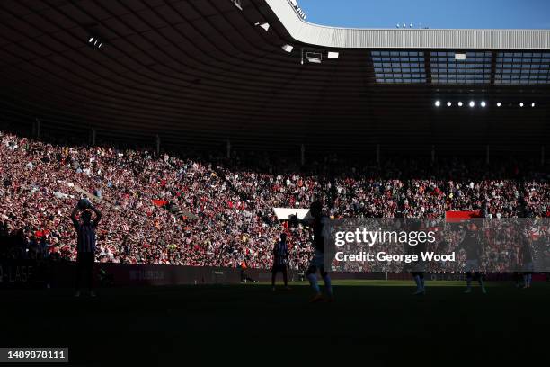 General view of play during the Sky Bet Championship Play-Off Semi-Final First Leg match between Sunderland and Luton Town at Stadium of Light on May...