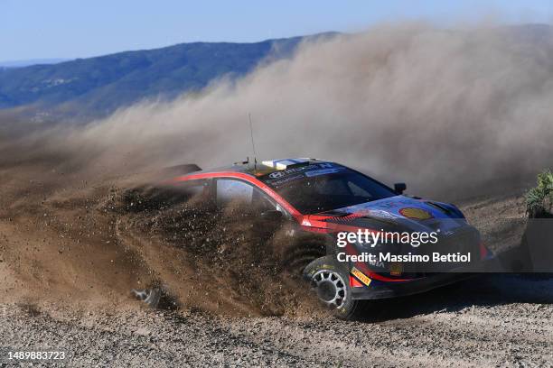 Esapekka Lappi of Finland and Janne Ferm of Finland compete with their Hyundai Shell Mobis WRT Hyundai i20 N Rally1 Hybrid during Day three of the...