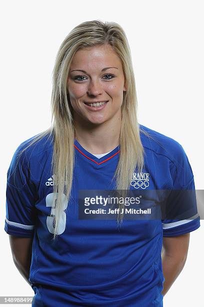 Laure Boulleau poses during the France Women's official Olympic Football Team portraits on July 21, 2012 in Glasgow, Scotland.