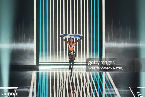 Israel Entry Noa Kirel performs on stage during The Eurovision Song Contest 2023 Grand Final at M&S Bank Arena on May 13, 2023 in Liverpool, England.
