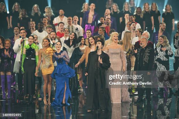 Duncan Laurence performs "You'll Never Walk Alone" on stage during The Eurovision Song Contest 2023 Grand Final at M&S Bank Arena on May 13, 2023 in...